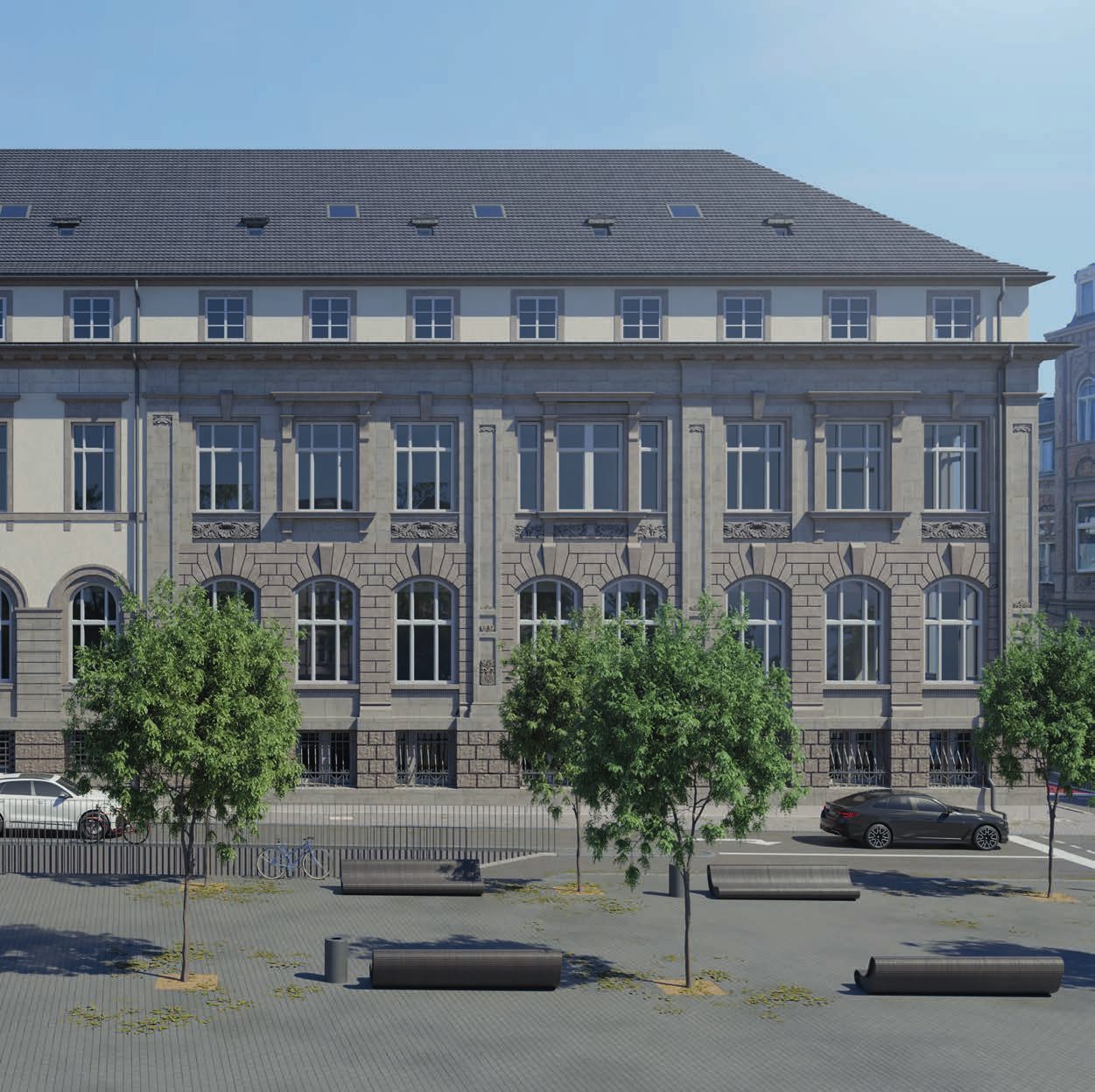 Visualisierung des Gebäudes friedrichdrei am Friedrich-Ebert-Platz